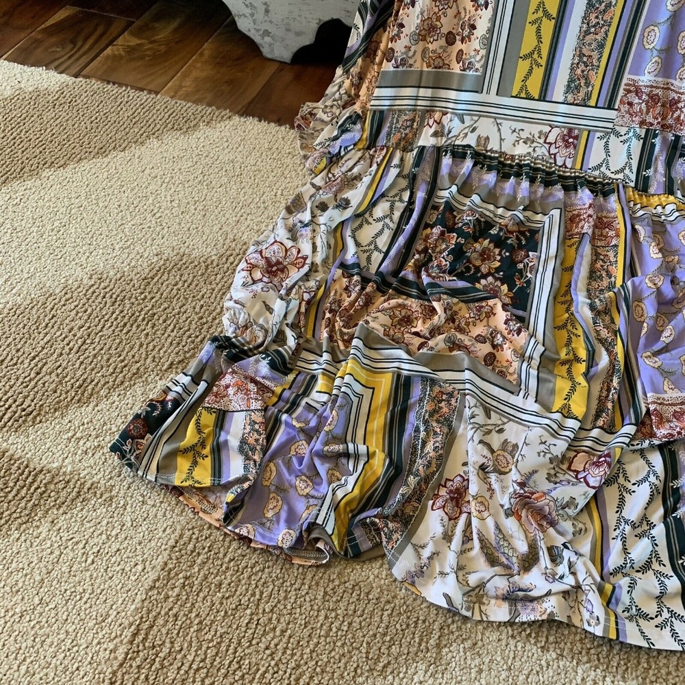 New PLUS SIZE Patchwork Boho Print Tunic Dress - Picture 5 of 7